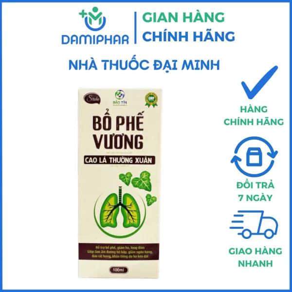 Siro Ho BỔ PHẾ VƯƠNG Cao Lá Thường Xuân Mật Ong Tỏi Đen Hẹ Quất Tinh Dầu Thông Đỏ Lọ 100ml - Hình ảnh 4