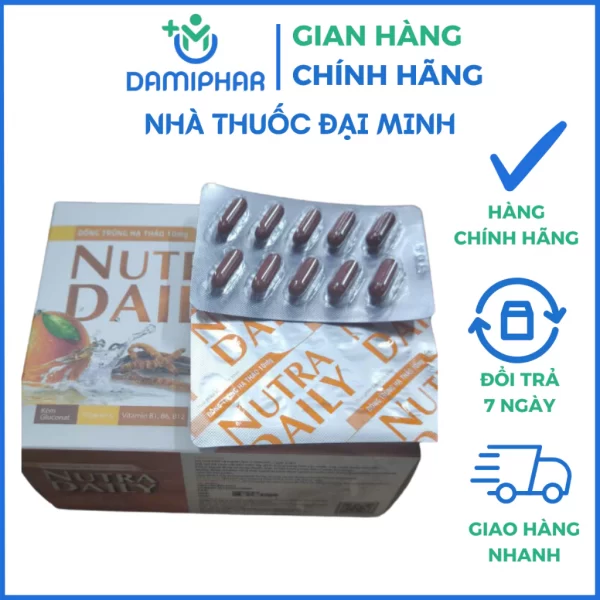 Nutra Daily Uni Đông Trùng Hạ Thảo Hộp 100 Viên - Tăng Cường Sức Khỏe, Nâng Cao Đề Kháng, Giảm Mệt Mỏi - Hình ảnh 2