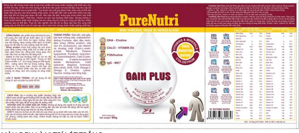 SỮA PURENUTRI GAIN PLUS - 900g - Hình ảnh 2