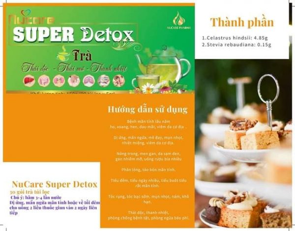 TRÀ SUPER DETOX NUCARE HỘP 30 GÓI - THẢI ĐỘC, THẢI MỠ, THANH NHIỆT - Hình ảnh 6