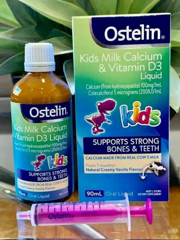 Canxi sữa và D3 cho bé Ostelin Kids Milk Calcium & Vitamin D3 Liquid