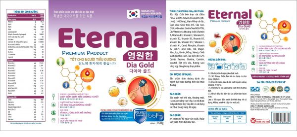 Sữa Eternal Dia Gold Lon 850g -  Sữa Tốt Dành Cho Người Tiểu Đường - Hình ảnh 2