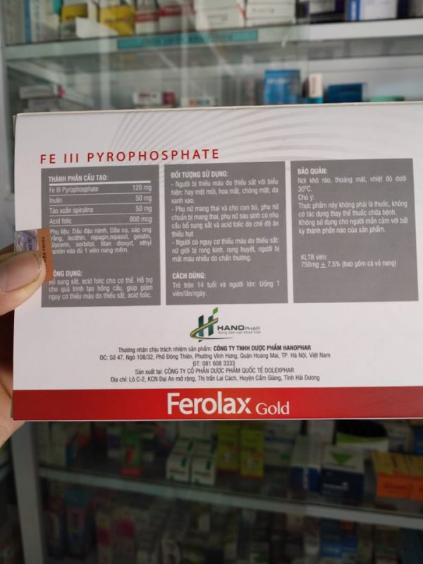 FEROLAX - BỔ SUNG SẮT VÀ ACID FOLIC CHO CƠ THỂ - Hình ảnh 3