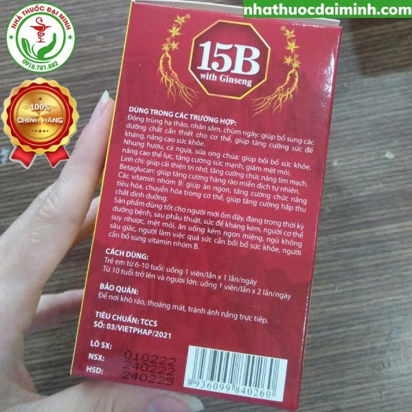 Viên Bổ Tổng Hợp 15B With Ginseng - Giúp Ăn Ngon, Tăng Sức Đề Kháng, Tăng Cường Sức Khỏe - Hình ảnh 4