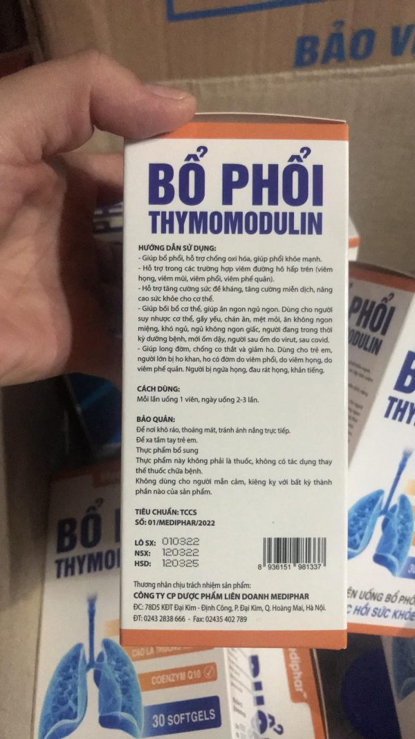 Bổ Phổi Thymomodulin Mediphar Lọ 30 Viên - Hình ảnh 2