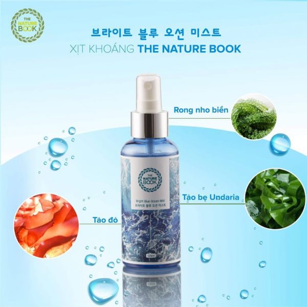 Xịt Khoáng Dưỡng Ẩm Làm Trắng Da The Nature Book The Nature Book Bright Blue Ocean Mist - Hình ảnh 2