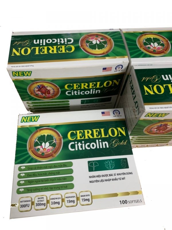 VIÊN BỔ NÃO CERELON CITICOLIN GOLD - Dùng cho các trường hợp hoa mắt chóng mặt, rối loạn tiền đình