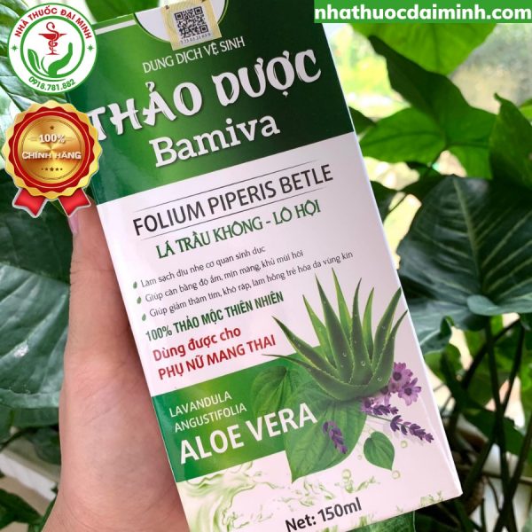 Dung Dịch Vệ Sinh Thảo Dược Bamiva Trầu Không Lô Hội 150ml