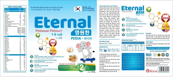 Sữa Eternal Số 2 Pedia Lon 850g (Sữa Cho Trẻ 1-6 Tuổi) - Giúp Ăn Ngon  Miệng, Phòng Chống Còi Xương - Hình ảnh 2