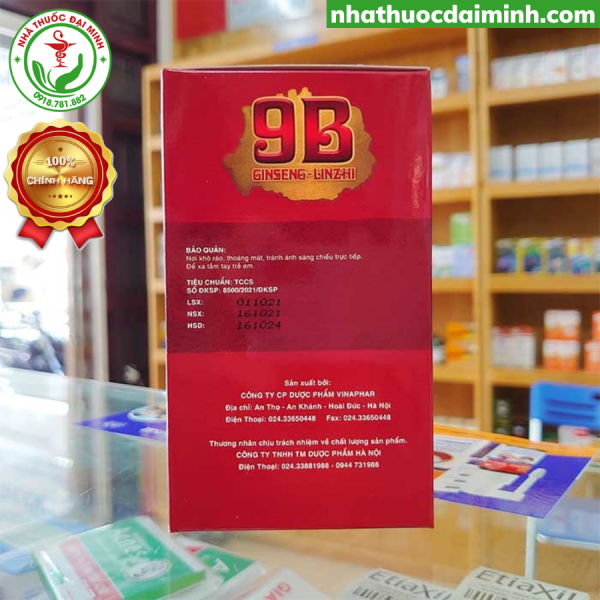 9B Ginseng Linzhi Vinaphar 100 Viên – Viên Uống Nhân Sâm Tăng Cường Sức Khỏe - Hình ảnh 3