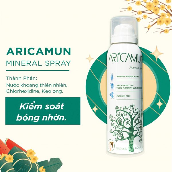 Xịt Khoáng Kiểm Soát Nhờn Mụn Aricamun Mineral Spray (100 ml) - Hình ảnh 2