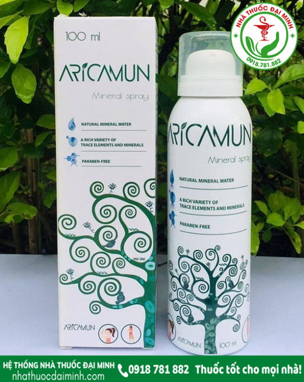 Xịt Khoáng Kiểm Soát Nhờn Mụn Aricamun Mineral Spray (100 ml)