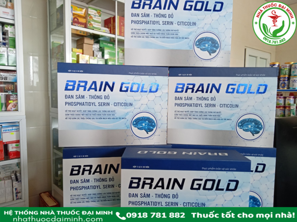 VIÊN UỐNG BỔ NÃO BRAIN GOLD ĐAN SÂM, THÔNG ĐỎ