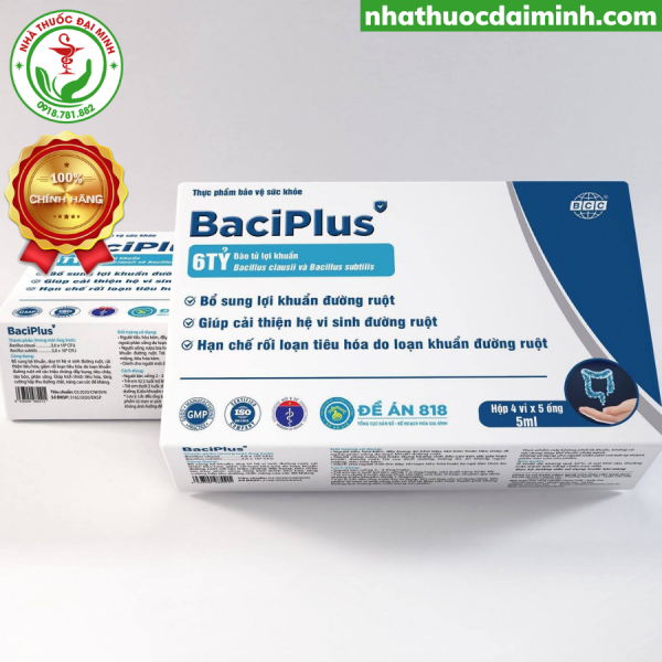 BACIPLUS HỘP 20 ỐNG - MEN VI SINH CẢI THIỆN HỆ TIÊU HÓA