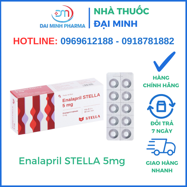 Thuốc Điều Trị Huyết Áp Enalapril STELLA 5mg