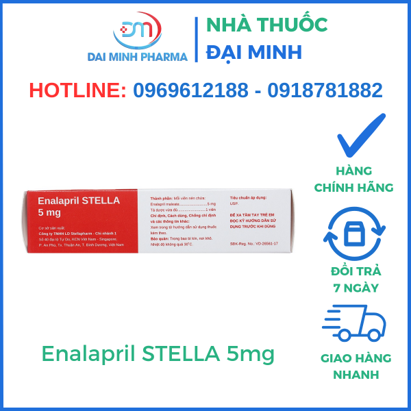 Thuốc Điều Trị Huyết Áp Enalapril STELLA 5mg - Hình ảnh 3