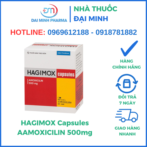 Thuốc Kháng Sinh Hagimox Capsules Amoxicilin 500mg - Hình ảnh 4