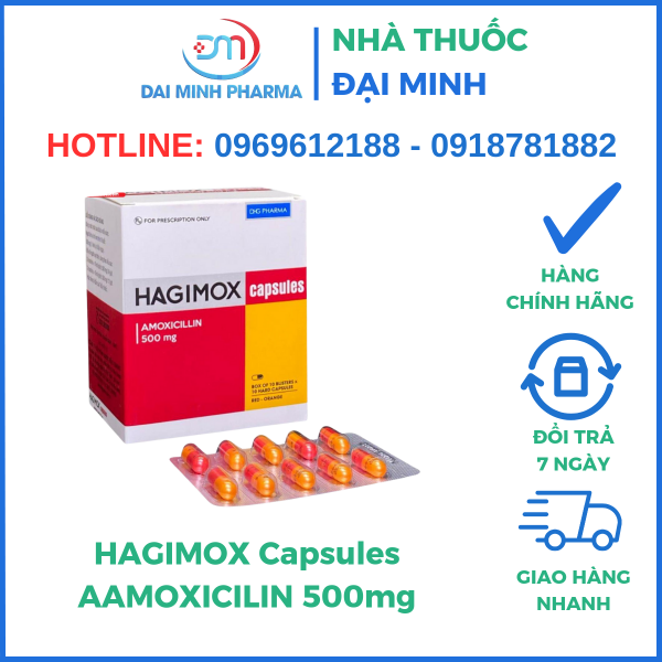 Thuốc Kháng Sinh Hagimox Capsules Amoxicilin 500mg - Hình ảnh 3