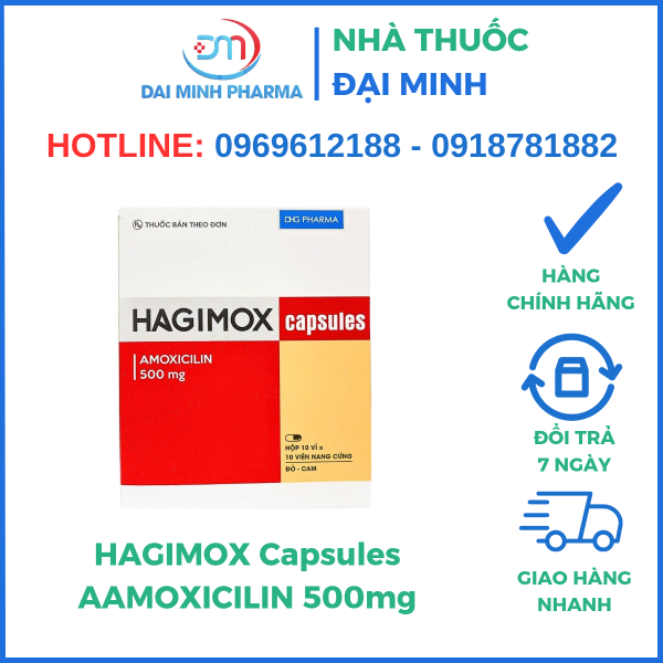 Thuốc Kháng Sinh Hagimox Capsules Amoxicilin 500mg - Hình ảnh 2