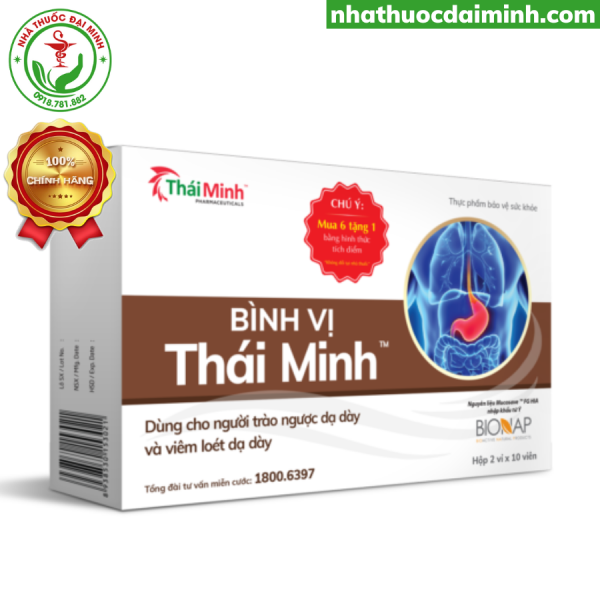 Bình Vị Thái Minh Hộp 20 Viên – Ngăn Trào Ngược, Lành Vết Loét Dạ Dày