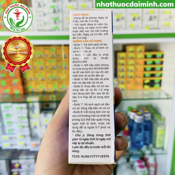 Lợi Khuẩn Xịt Tai Mũi Họng Biovax - BM Lọ 10ml - Còn hàng