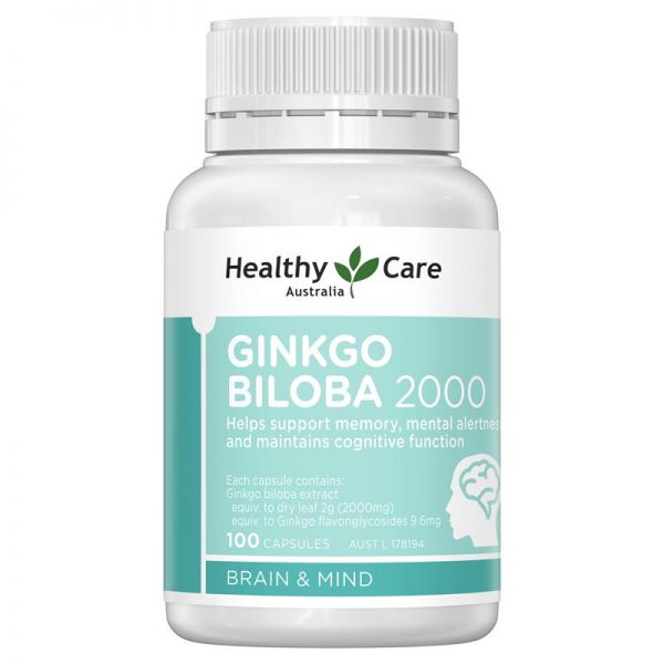 Bổ não Ginkgo Biloba Healthy Care Úc 2000 (MẪU MỚI 2021)