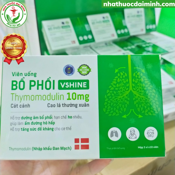 Bổ Phổi VShine Thymomodulin Hộp 30 Viên - Bổ Phổi, Giảm Ho, Tăng Sức Đề Kháng - Hình ảnh 5