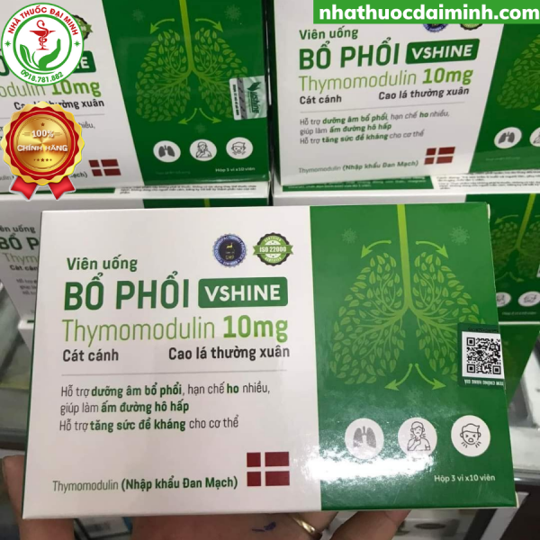 Bổ Phổi VShine Thymomodulin Hộp 30 Viên - Bổ Phổi, Giảm Ho, Tăng Sức Đề Kháng