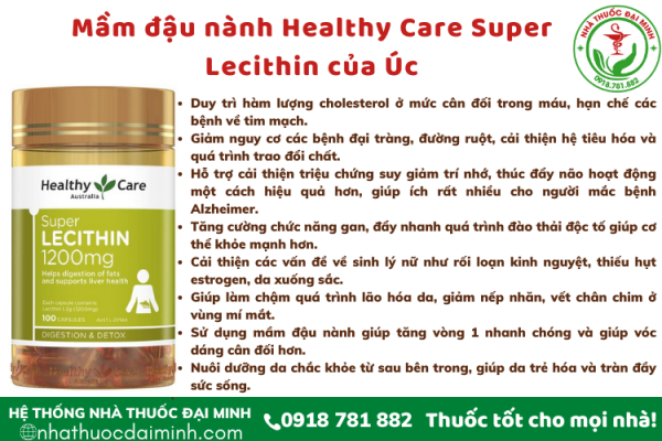 Mầm đậu nành Healthy Care Super Lecithin của Úc - Hình ảnh 2