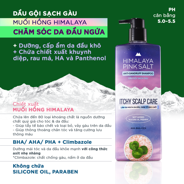 Dầu Gội Himalaya Pink Salt Muối Hồng Da Đầu Ngứa Ngăn Rụng Tóc Soft & Silky Lọ 650ml - - Hình ảnh 2