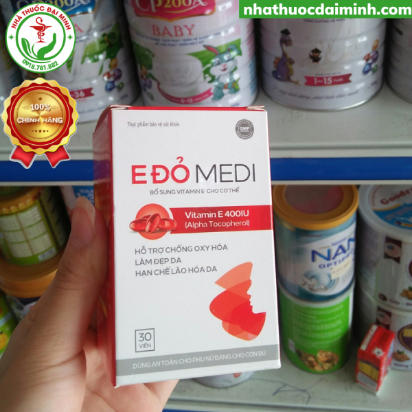 E Đỏ Medi Lọ 30 Viên - Bổ Sung Vitamin E, Chống Oxy Hóa, Hỗ Trợ Đẹp Da - Hình ảnh 3