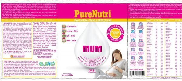 SỮA PURENUTRI MUM - SẢN PHẨM DÀNH CHO MẸ TỪ NGÀY ĐẦU MANG THAI (VỊ VANI) - Hình ảnh 3