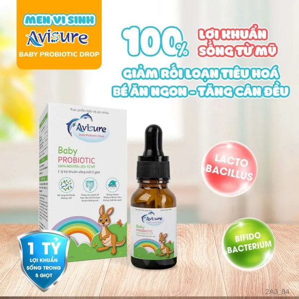 Men Vi Sinh Avisure Baby Probiotic Lọ 10ml - Giảm Rối Loạn Tiêu Hóa - - Hình ảnh 3