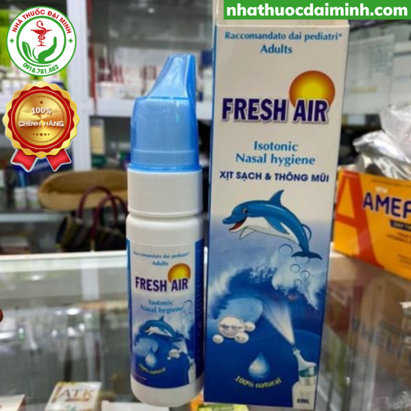 Xịt mũi cá heo xanh FRESH AIR Lọ 69ml - Hình ảnh 2