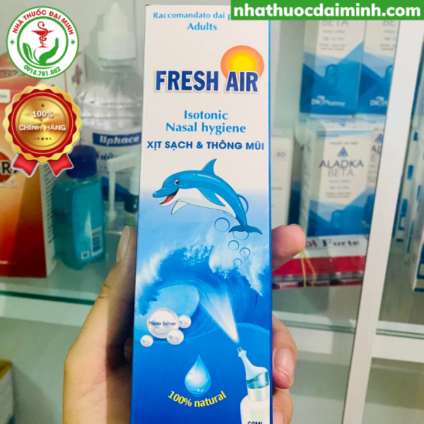 Xịt mũi cá heo xanh FRESH AIR Lọ 69ml - Hình ảnh 3