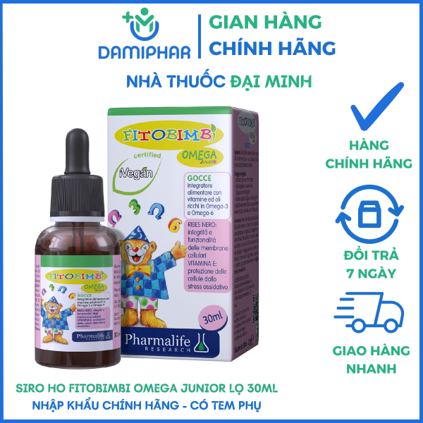 Fitobimbi Omega Junior Lọ 30ml - Siro Bổ Não, Sáng Mắt Cho Bé -