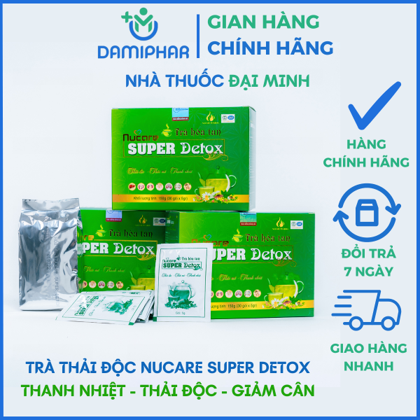 TRÀ SUPER DETOX NUCARE HỘP 30 GÓI - THẢI ĐỘC, THẢI MỠ, THANH NHIỆT