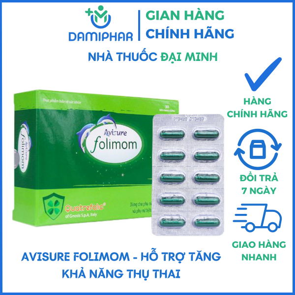 Avisure Folimom Hộp 30 Viên - hỗ trợ tăng khả năng thụ thai ở phụ nữ bị buồng trứng đa nang - - Hình ảnh 2