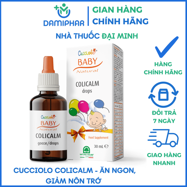 Cucciolo Baby Natural Colicalm Gocce - Giúp Bé Ăn Ngon, Giảm Nôn, Đầy Bụng Khó Tiêu