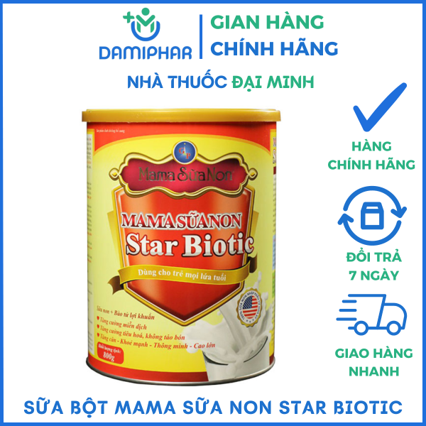 Sữa Bột Mama Sữa Non Star Biotic 800G - Hỗ Trợ Cải Thiện Tình Trạng Biếng Ăn, Tăng Cường Đề Kháng