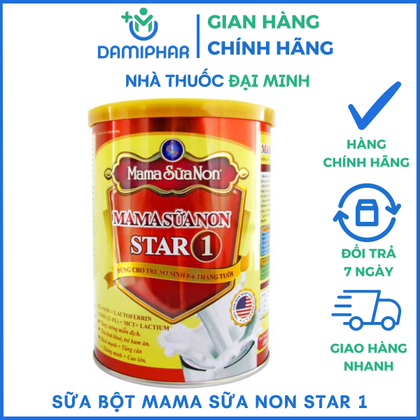 Sữa Bột Mama Sữa Non Star 1 - Sữa Non Dùng Cho Trẻ Sơ Sinh 0-6 Tháng Tuổi