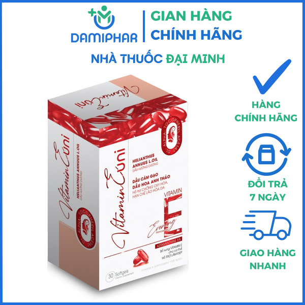 Vitamin E Đỏ Uni Lọ 30 Viên