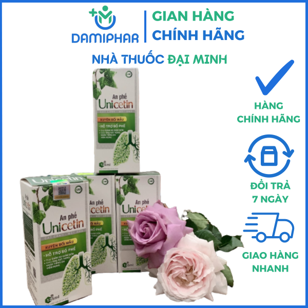 Siro An Phế Unicetin Lọ 125ml - Hỗ Trợ Bổ Phế, Giảm Ho, Giảm đờm