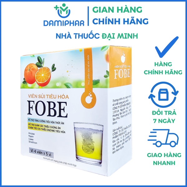 Viên Sủi Tiêu Hóa Fobe Vị Cam Hộp 20 Viên -