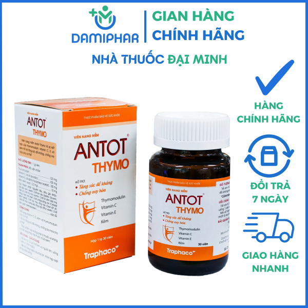 Viên Nang Antot Thymo Lọ 30 Viên - Tăng Cường Sức Đề Kháng Cho Cơ Thể -