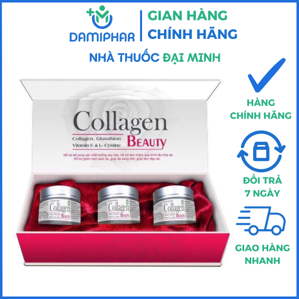 VIÊN UỐNG Collagen Beauty Hộp 3 Lọ - TRẮNG DA CHỐNG LÃO HÓA - Hộp 3 lọ x 15 viên