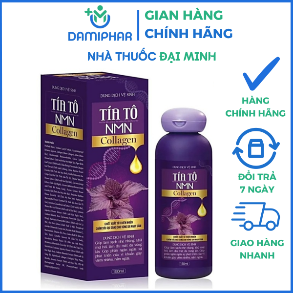 Dung Dịch Vệ Sinh Tía Tô NMN Collagen Lọ 150ml - Giúp Vệ Sinh Hàng Ngày, Làm Sạch, Kháng Khuẩn -