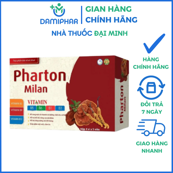 Pharton Milan Hộp 20 Viên - Bổ Sung Vitamin, Bồi Bổ Cơ Thể, Tăng Cường Sức Đề Kháng -