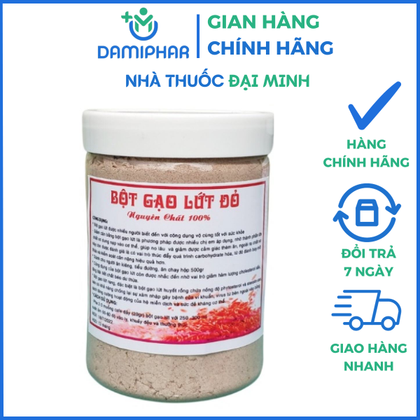 Bột Gạo Lứt Đỏ Nguyên Chất Lọ 500g -