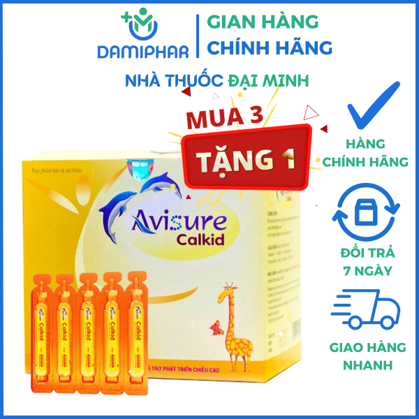 Avisure Calkid Hộp 20 Ống - Hỗ Trợ Phát Triển Chiều Cao, Bổ Sung Canxi -